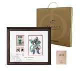 《关公》丝绸四连体邮票画稿珍藏