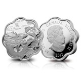 加拿大龙年生肖金银币1盎司梅花形银币