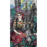 李毅《卖琴图》四尺整张