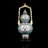 张同禄景泰蓝《吉祥如意》提梁葫芦