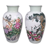 王怀治·富贵寿考粉彩对瓶