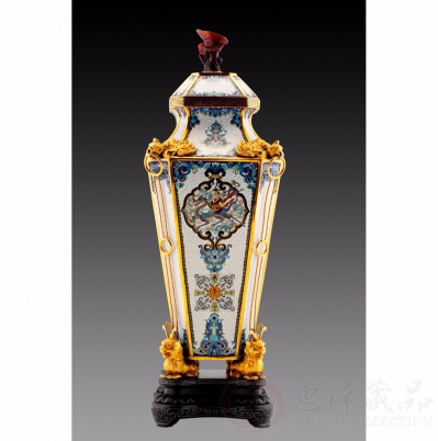 张同禄景泰蓝兽座方尊