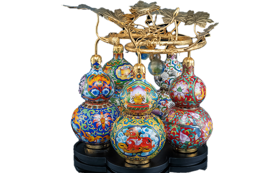 景泰蓝 景泰五大家·五福泰瓶