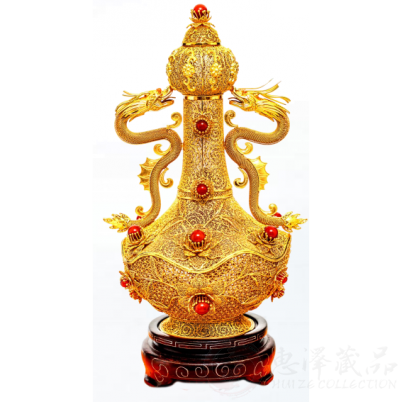 花丝镶嵌·龙腾青莲